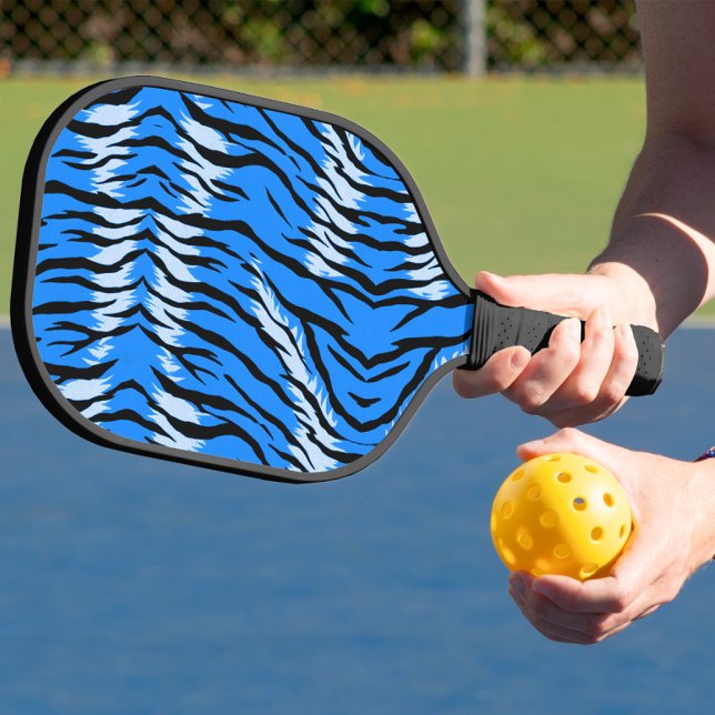 Blaues Tiger-Tierhaut-Musterdesign  Pickleball Schläger (Von Creator hochgeladen)