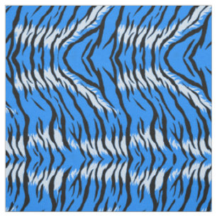 Blaues Tiger-Tierhaut-Musterdesign  Stoff