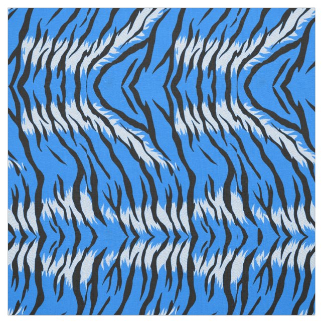 Blaues Tiger-Tierhaut-Musterdesign  Stoff (Muster)