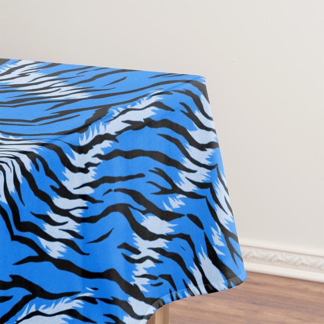 Blaues Tiger-Tierhaut-Musterdesign  Tischdecke (Von Creator hochgeladen)