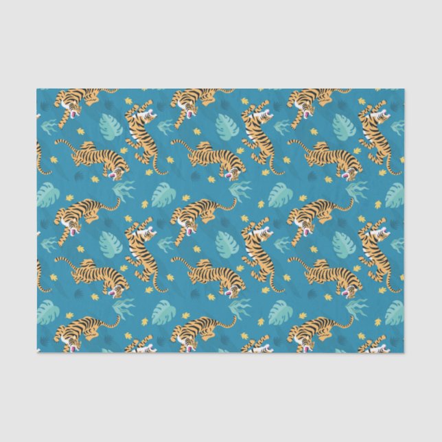 Blaues Tiger-Tissue-Papier Seidenpapier (Vorderseite)