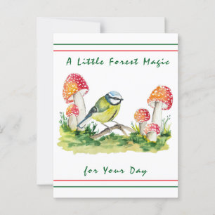 Blaues Tit und agrarisches Wasser Postkarte