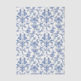 Blaues Toile de Jouy französisches Land Blumenmust Seidenpapier