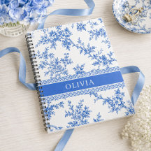 Blaues Toile personalisiertes Namensnotizbuch