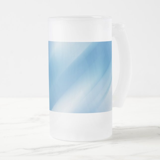 Blaues Topaz Mattglas Bierglas (VorderseiteRechts)