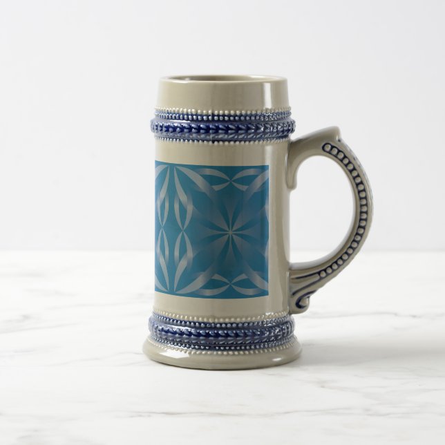 blaues Topaz-Muster Bierglas (Rechts)