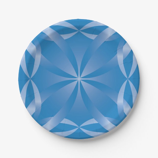 blaues Topaz-Muster Pappteller (Vorderseite)