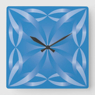 blaues Topaz-Muster Quadratische Wanduhr