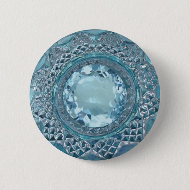 Blaues Topaz und geschnittenes Glas Button (Vorderseite)
