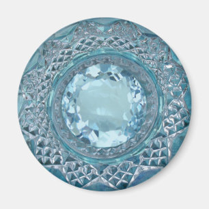 Blaues Topaz und geschnittenes Glas Magnet