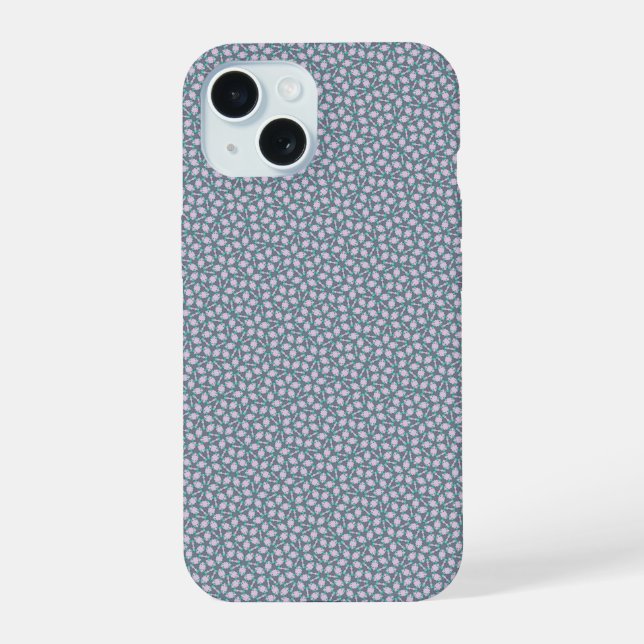 Blaues traditionelles Penrose-Design iPhone 15 Hülle (Rückseite)