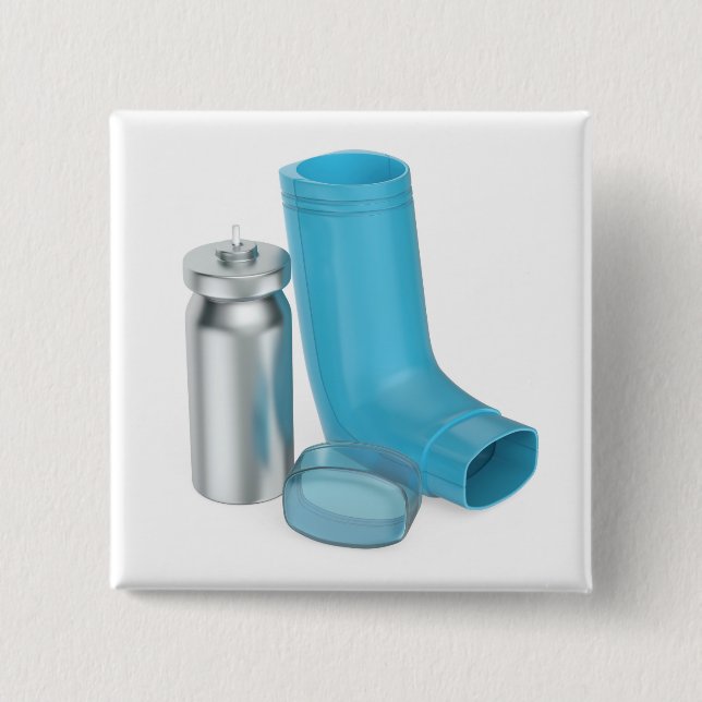 Blaues tragbares Asthma-Inhalationsgerät Button (Vorderseite)