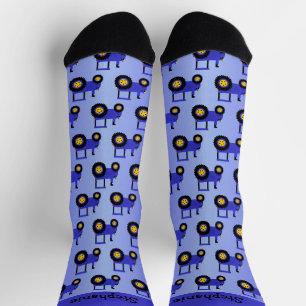 Blaues Traktor-Design personalisiert Socken