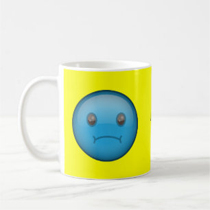 Blaues trauriges tasse