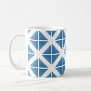 Blaues Trenddreieck-Muster Kaffeetasse