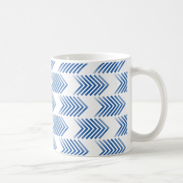 Blaues Tribal-Arrow-Muster Kaffeetasse (Rechts)