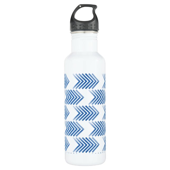 Blaues Tribal-Arrow-Muster Trinkflasche (Vorderseite)