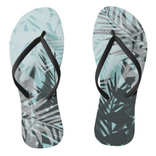 Blaues tropisches Muster Flip Flops