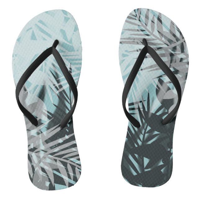 Blaues tropisches Muster Flip Flops (Fußbett)