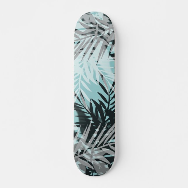 Blaues tropisches Muster Skateboard (Vorne)