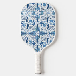 Blaues tropisches Palmkastental Mit Monogramm Pickleball Schläger