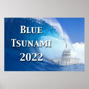 Blaues Tsunami-Wahlprogramm 2022 Poster