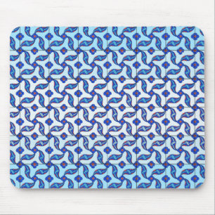 Blaues türkisches Iznik Fliesen-Muster Mousepad