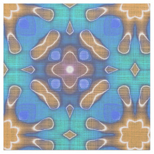 Blaues türkisfarbenes Ochsenmuster Retro Nouveau M Stoff