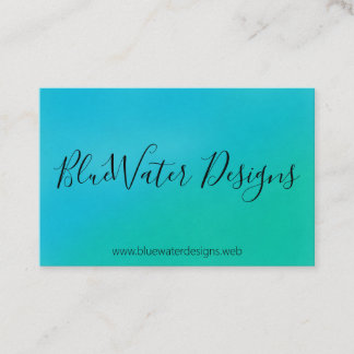 Blaues türkisfarbenes Wasser mit kalligrafischem S Visitenkarte