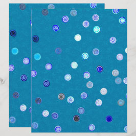 Blaues Twisty-Polka-Tupfen-Spiral-2-seitiges-Schro