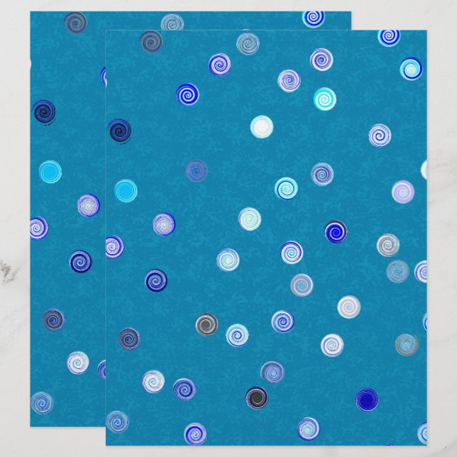 Blaues Twisty-Polka-Tupfen-Spiral-2-seitiges-Schro (Vorne/Hinten)