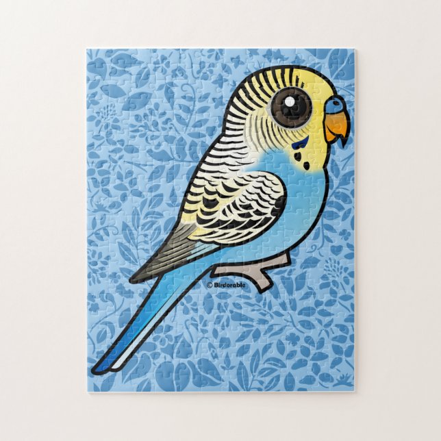 Blaues u. gelbes Budgie Puzzle (Vertikal)