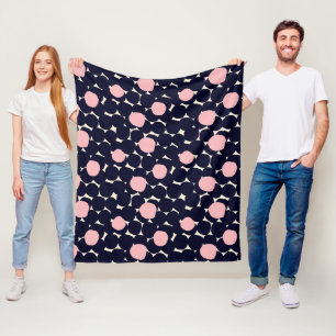 Blaues u. rosa großes Punkt-Muster Fleecedecke