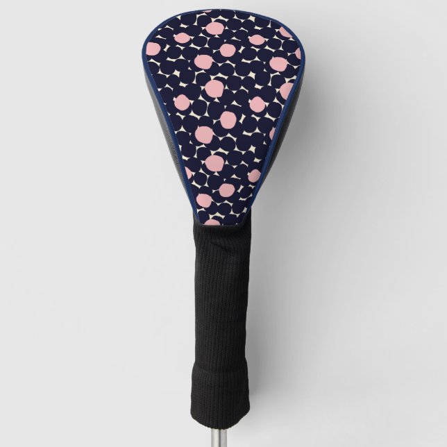 Blaues u. rosa großes Punkt-Muster Golf Headcover (Vorderseite)