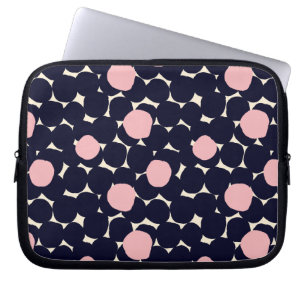 Blaues u. rosa großes Punkt-Muster Laptopschutzhülle