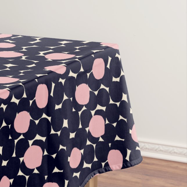 Blaues u. rosa großes Punkt-Muster Tischdecke (Beispiel)