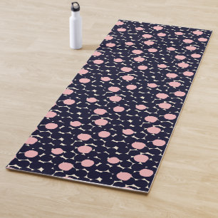 Blaues u. rosa großes Punkt-Muster Yogamatte