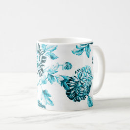 Blaues u. weißes Vintages BlumenToile No.2 Tasse