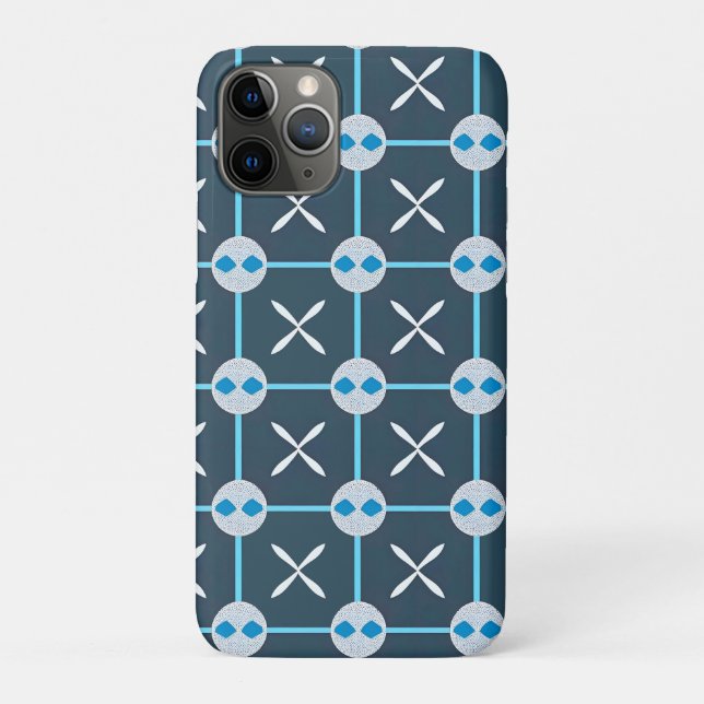Blaues und Abstraktes geometrisches Muster Case-Mate iPhone Hülle (Rückseite)