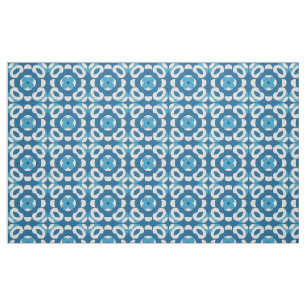 Blaues und Abstraktes geometrisches Muster Stoff