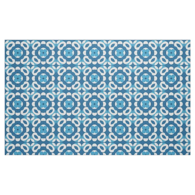 Blaues und Abstraktes geometrisches Muster Stoff (Fat Quarter (45,7 x 55,9 cm))