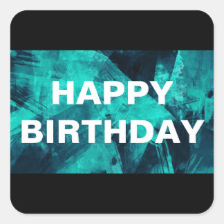 Blaues und Aquamarines, Abstraktes Muster Quadratischer Aufkleber