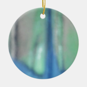 Blaues und aquamarines grünes Meerglas Keramikornament