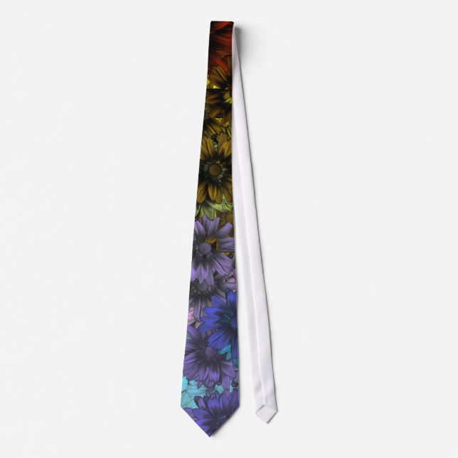Blaues und braunes Floral Krawatte (Vorderseite)