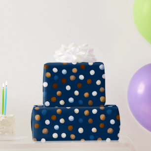 Blaues und braunes Vatertagsmuster  Geschenkpapier