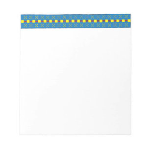 Blaues und gelbes geometrisches Kunstmuster Notizblock