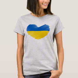Blaues und gelbes Herz, ukrainische Flaggenfarben T-Shirt