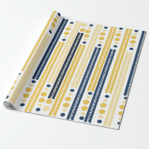 Blaues und gelbes Musterpapier Geschenkpapier