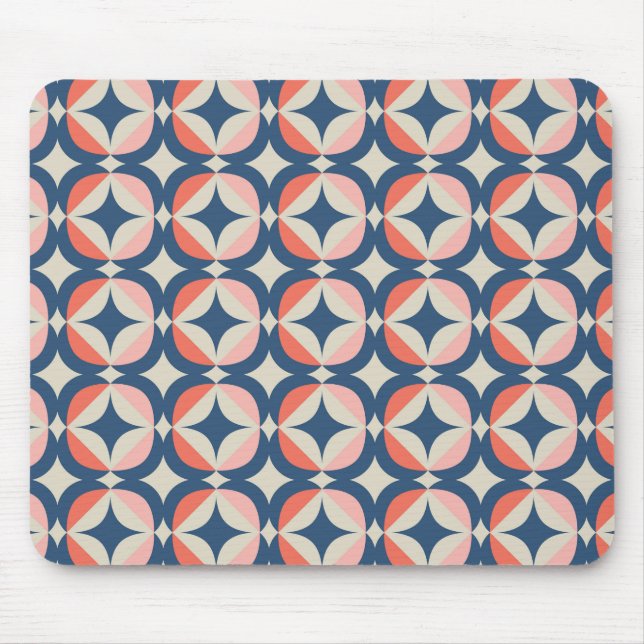 Blaues und geometrisches Muster Mousepad (Vorne)