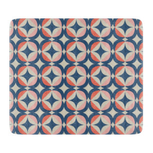 Blaues und geometrisches Muster Schneidebrett